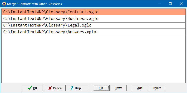 Transfer Glossary Entry