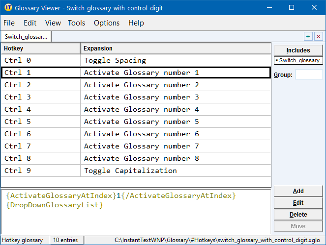 Switch Glossay with Control Digit
