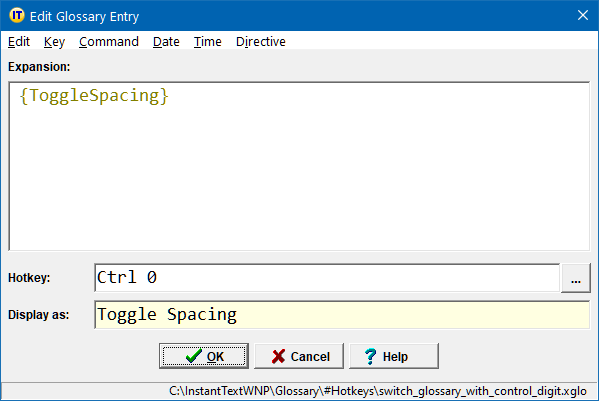 Toggle Spacing Hotkey