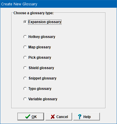 Create New Glossary