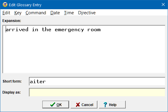 Edit Glossary Entry