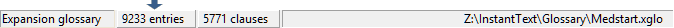 Glossary Viewer Status Bar Panel 2