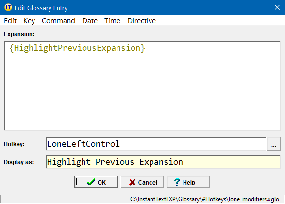 Highlight Previous Expansion Hotkey