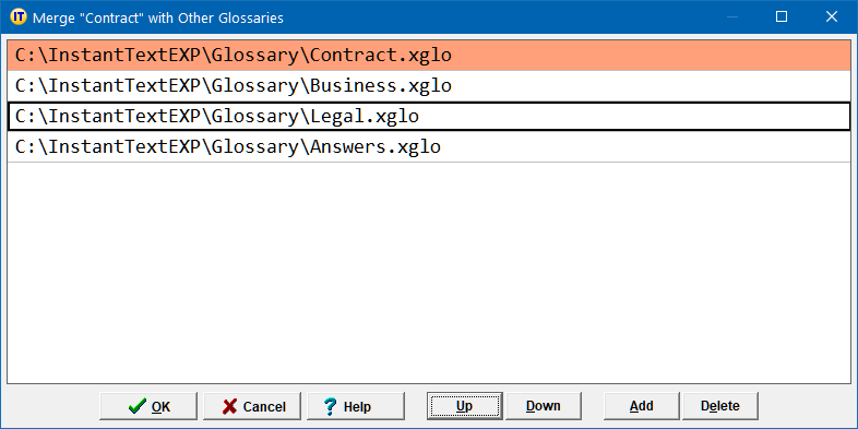 Transfer Glossary Entry