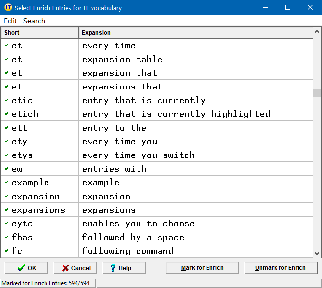 Select Enrich Entries
