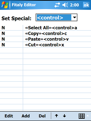 Special key slides